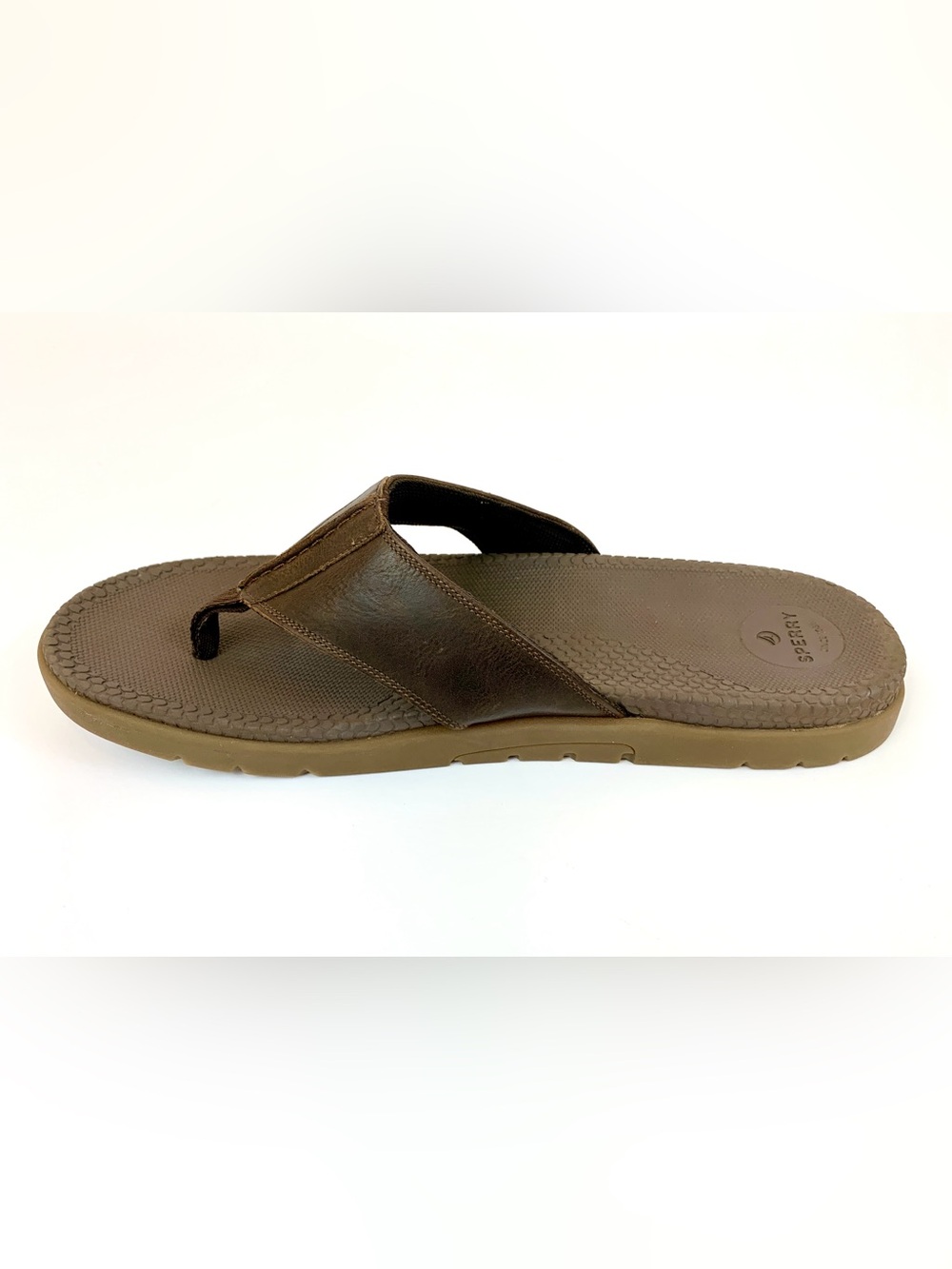 Sperry Santa Cruz II Men's Dark Brown Leather Thong Sandals - Picture 5 of 8
